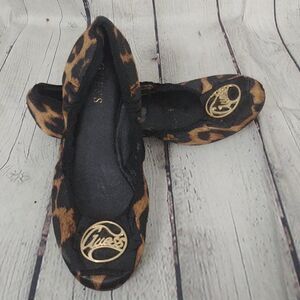 𝅺guess Leopard Print Ballet Flats 7.5 shoes